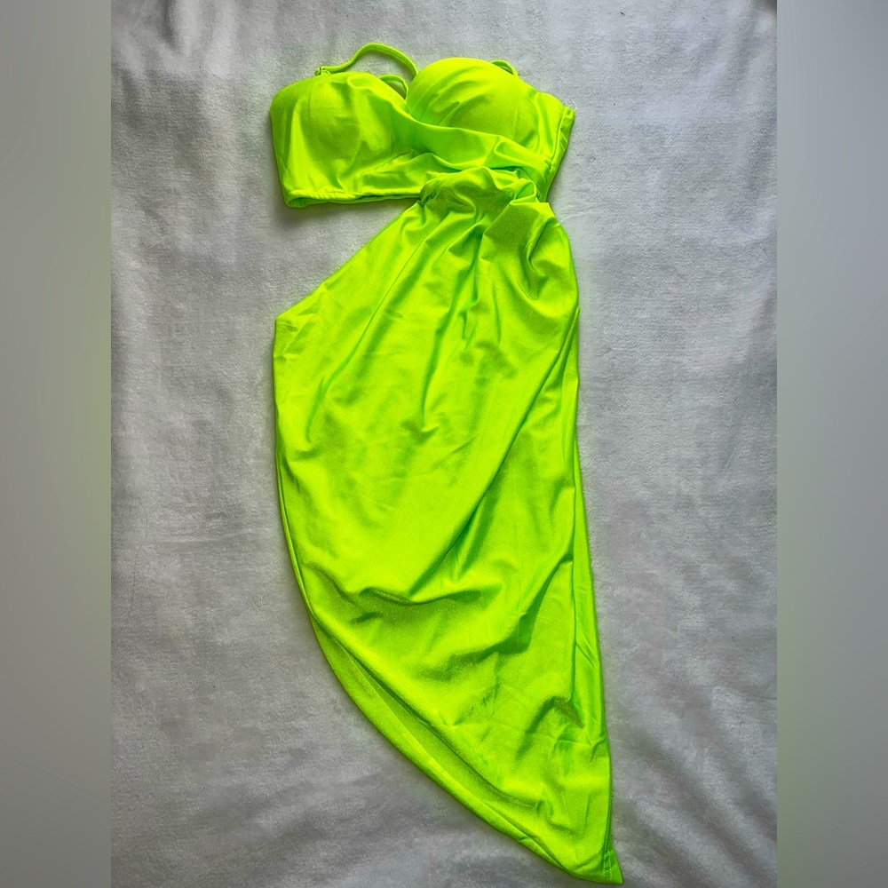 LIME GREEN CUT OUT DRESS
